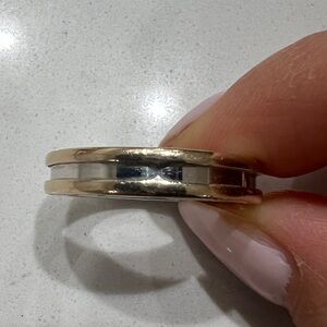 BVLGARI mens white gold and gold ring